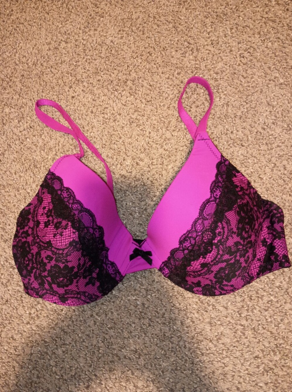 Smart & Sexy Women’s Pink Lace Overlay Push-Up Bra